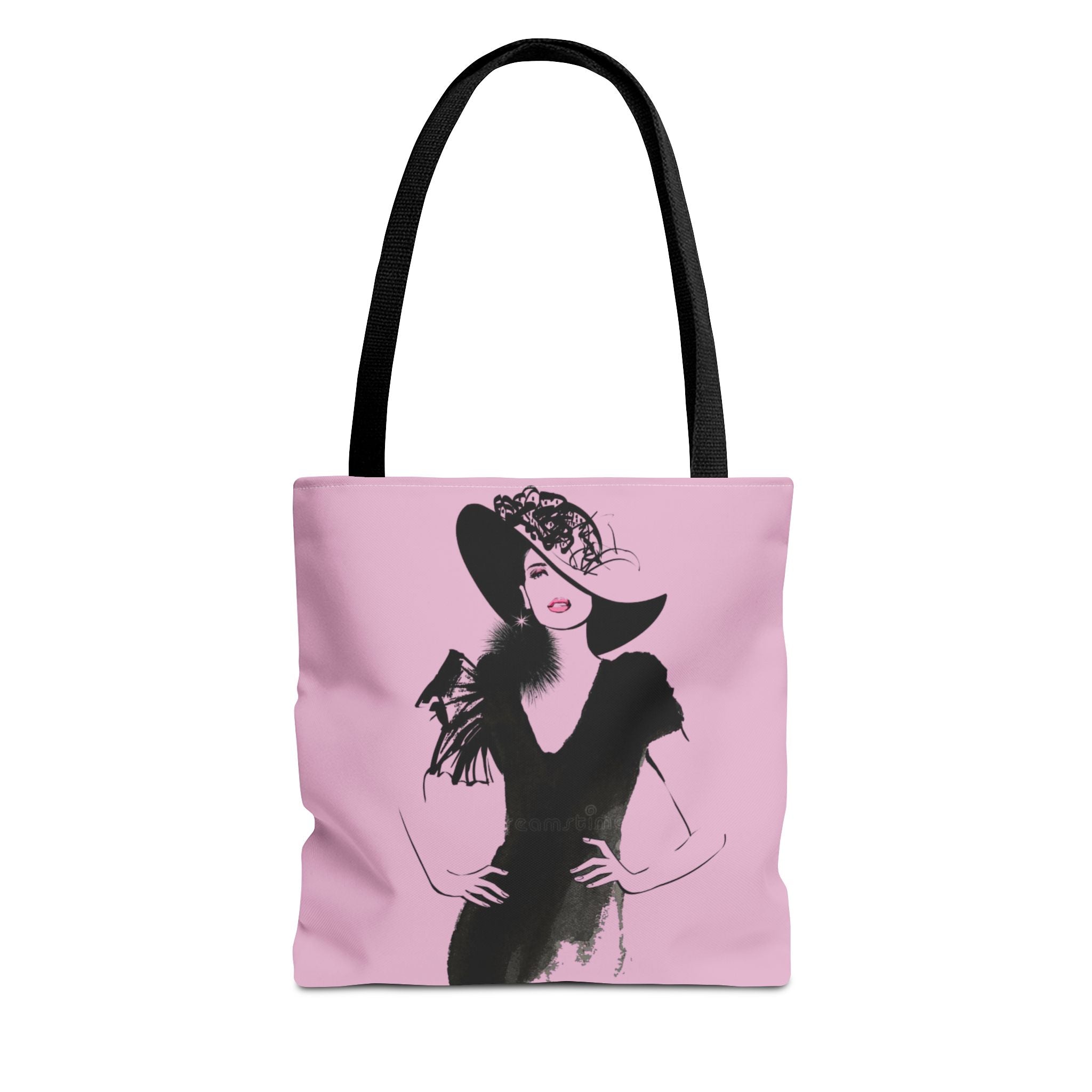 Fashion Illustration Tote Bag — Chic Pink Lady Print - Creations by Chris and Carlos
