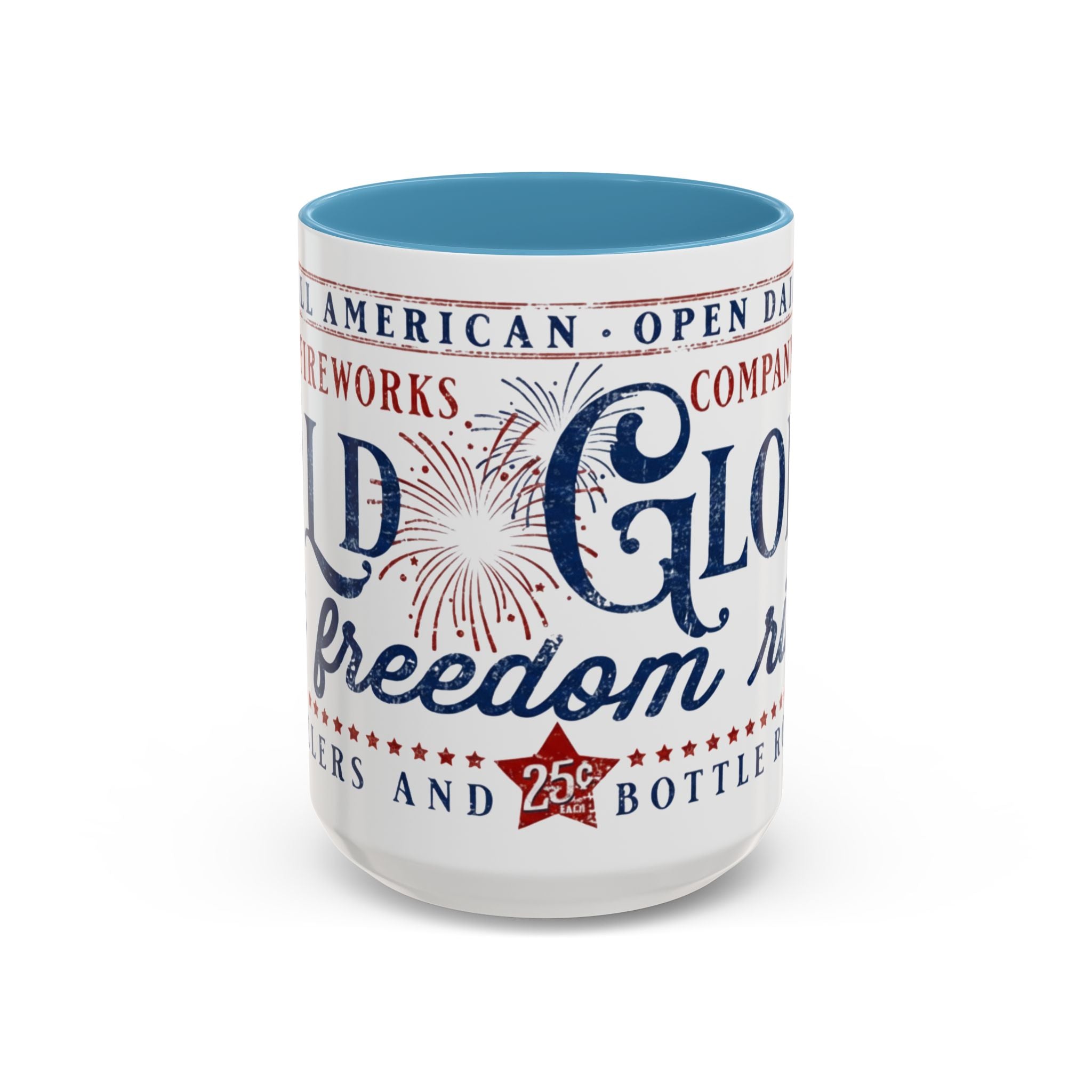 Patriotic 'Land of Glory' Accent Coffee Mug – Vintage 4th of July Americana Design - Creations by Chris and Carlos