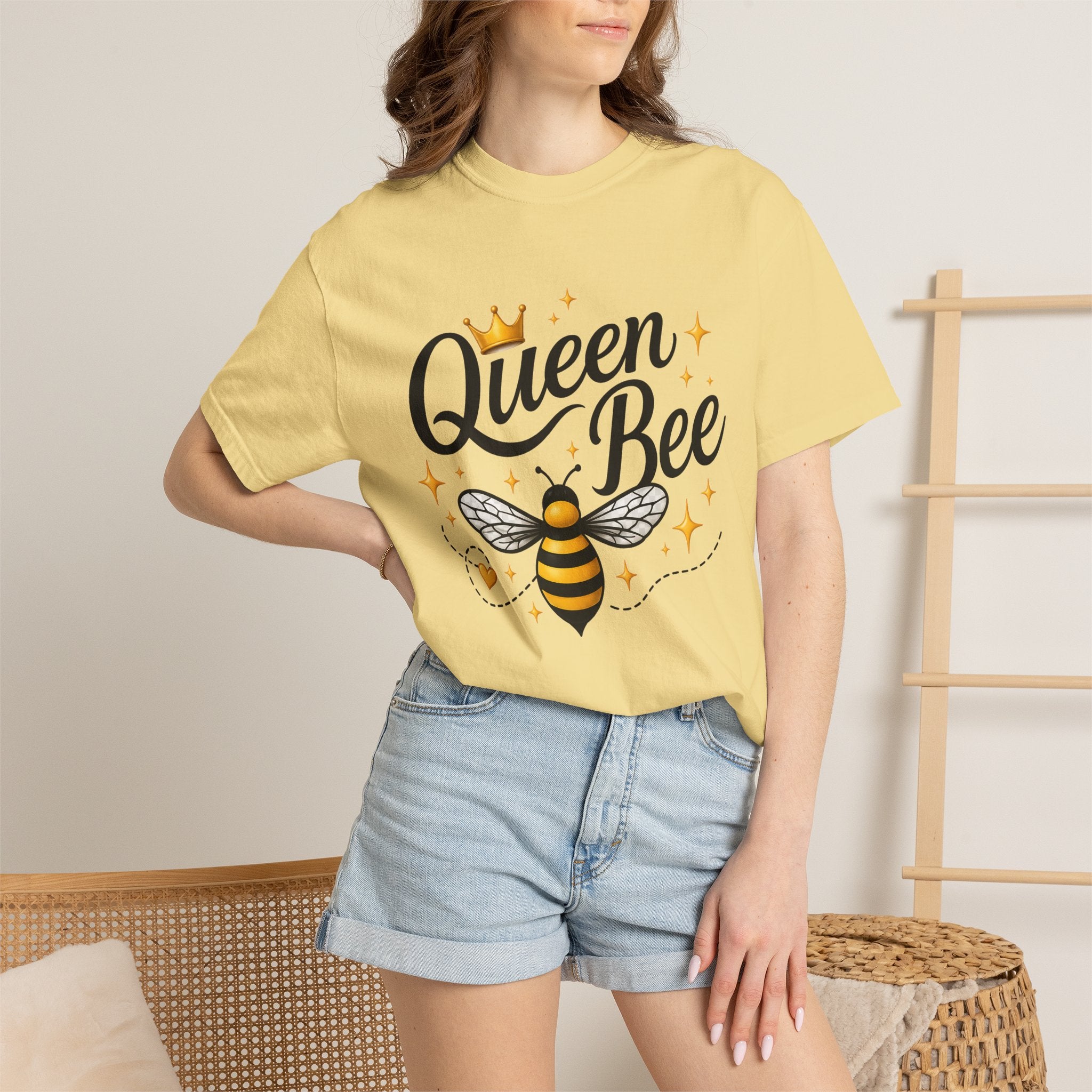 Queen Bee T-Shirt — Cute Crowned Bee Graphic Tee for Women - Creations by Chris and Carlos