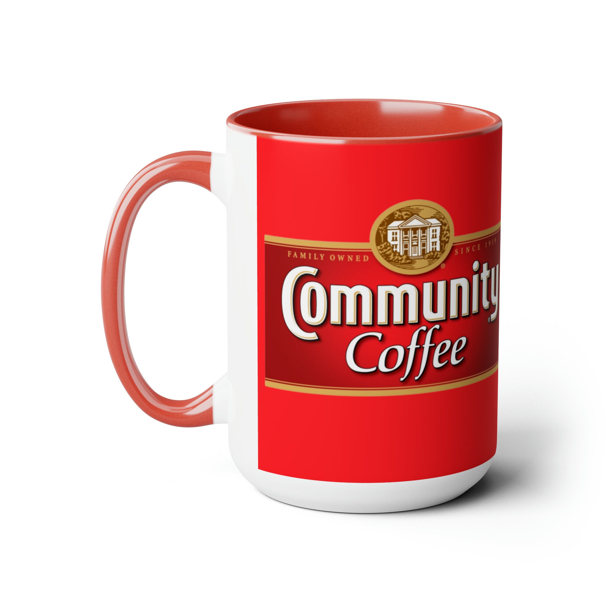 Community Coffee- jcWhite Ceramic Mug - Creations by Chris and Carlos