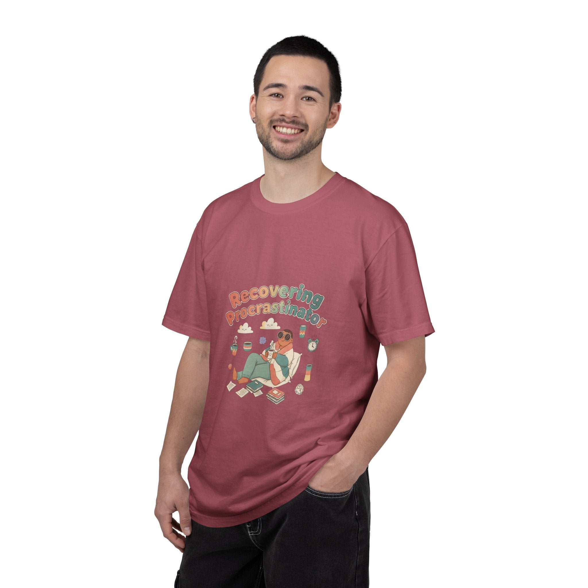 T-Shirt — "Recovering Procrastinator" Funny Retro Graphic Tee - Creations by Chris and Carlos