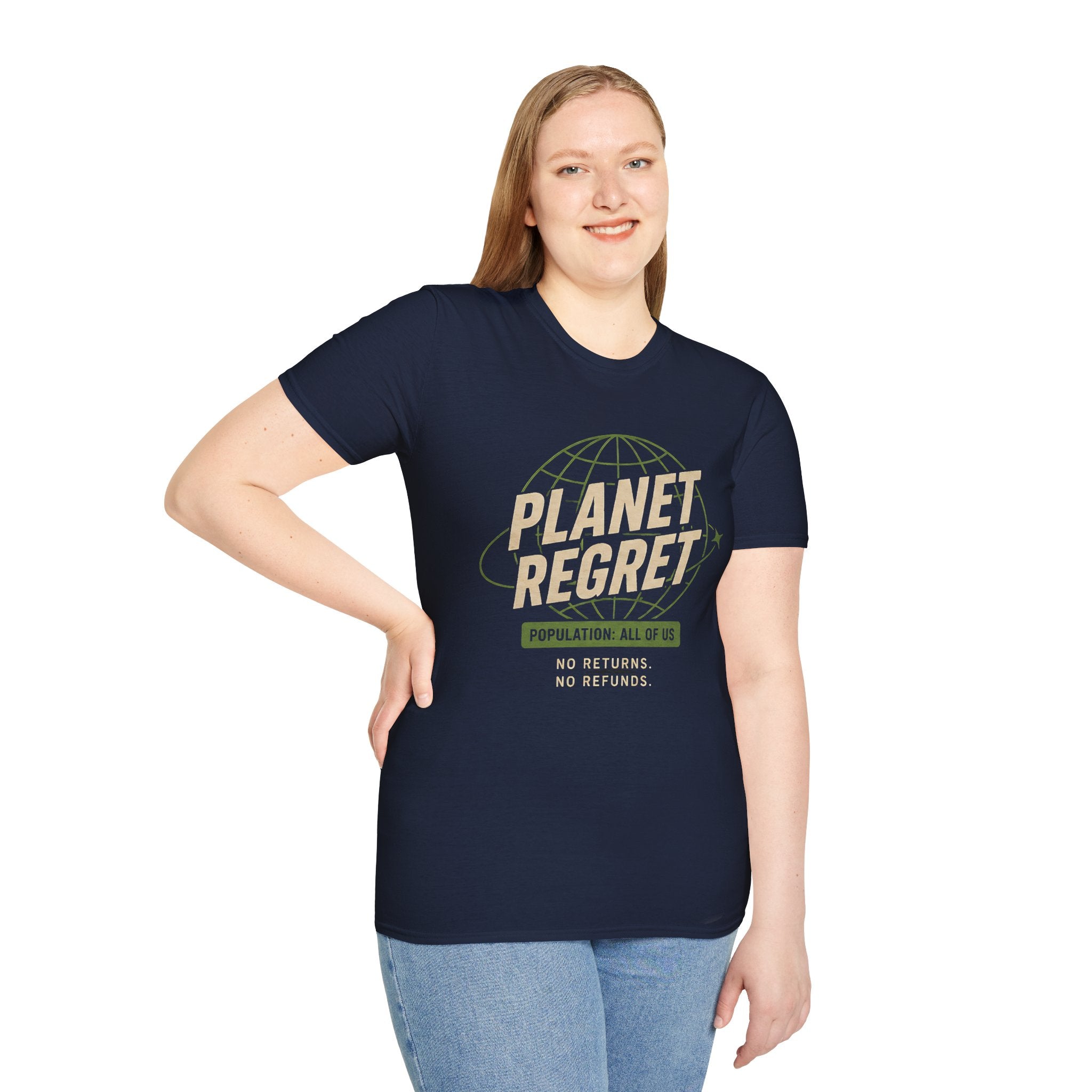 Planet Regret Graphic T-Shirt — Eco-Sarcastic Earth Awareness Tee - Creations by Chris and Carlos