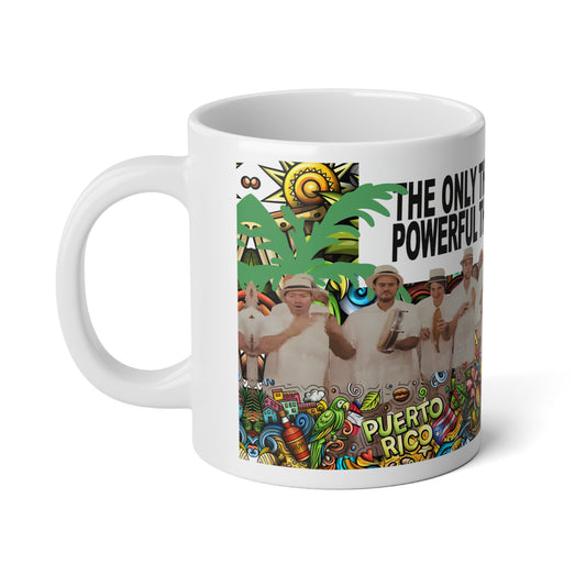 20oz Jumbo Mug — "The Only Thing More Powerful Than Hate Is Love" Puerto Rico Pride Coffee Cup - Creations by Chris and Carlos