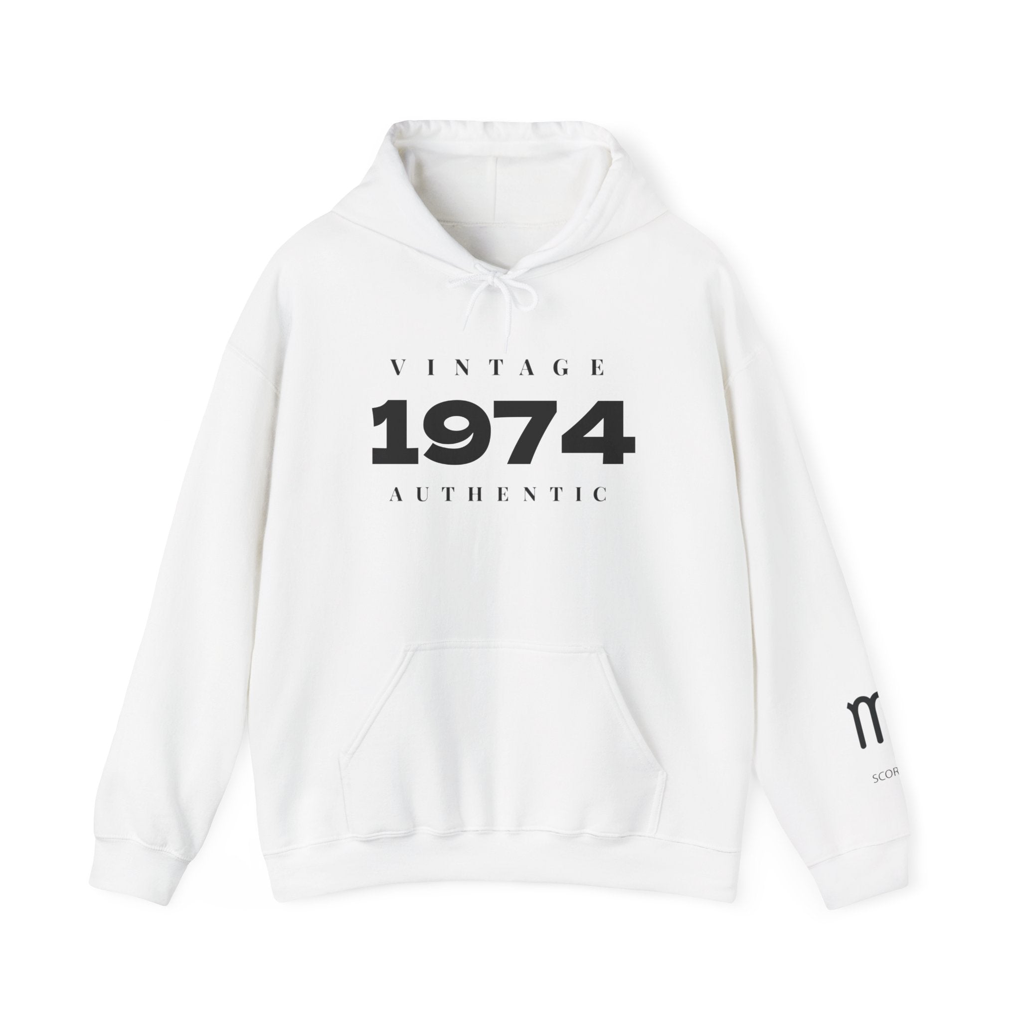 1974 Vintage Hoodie — Authentic Birthday Sweatshirt - Creations by Chris and Carlos