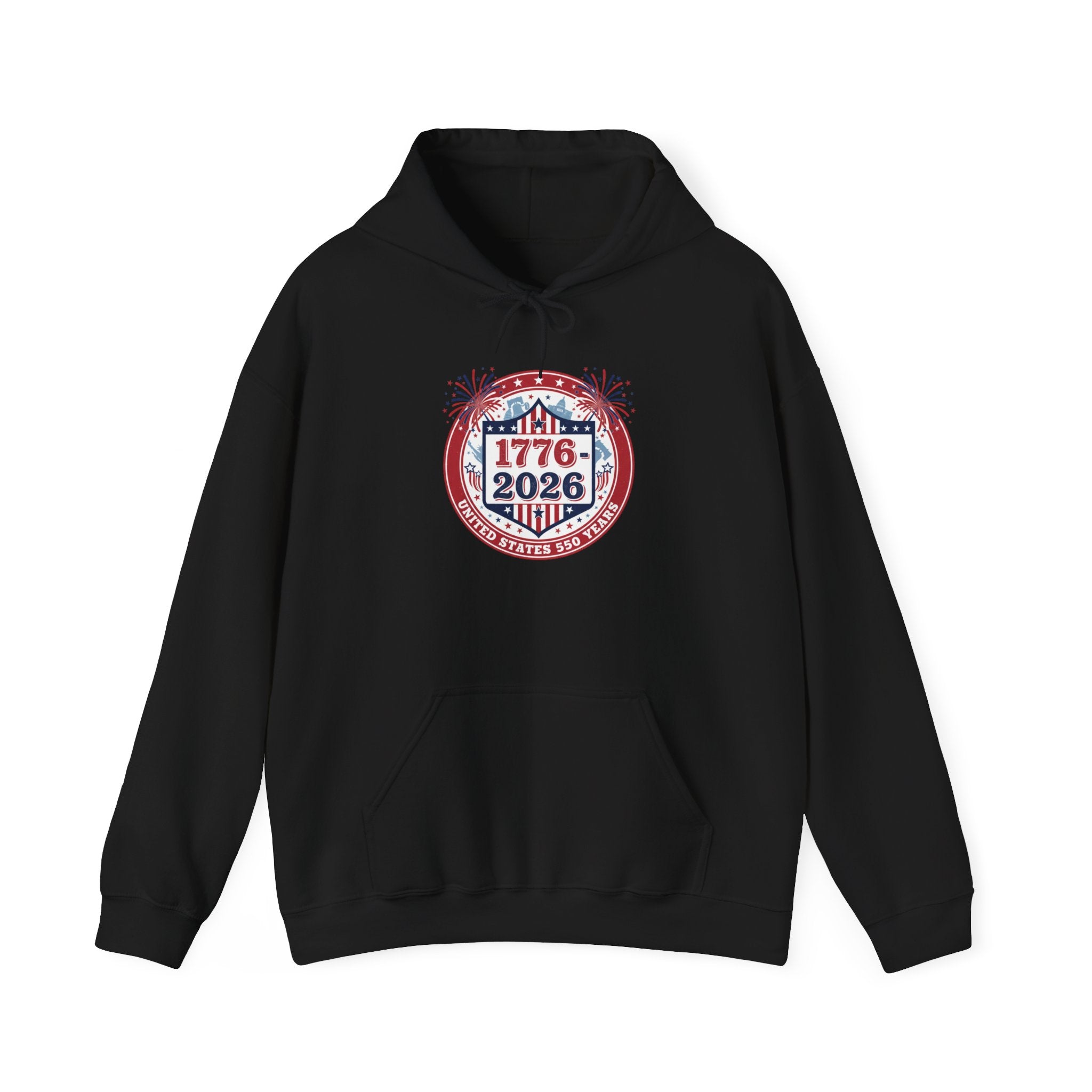 Hoodie - 1776–2026 Patriotic Anniversary Hoodie (Stars & Stripes Emblem) - Creations by Chris and Carlos