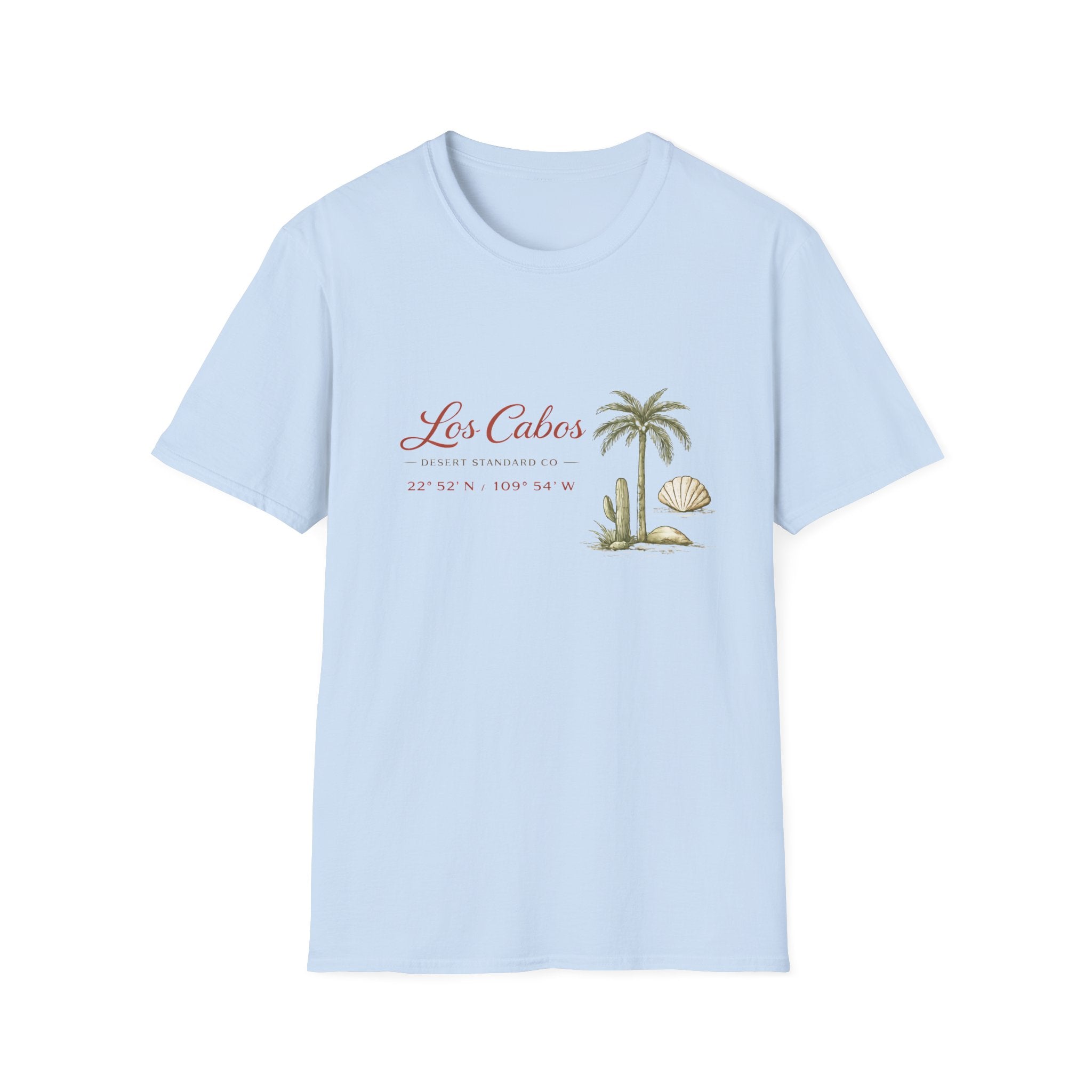 Los Cabos Palm Beach T-Shirt — Tropical Vacation Tee with Shell Graphic - Creations by Chris and Carlos