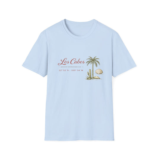 Los Cabos Palm Beach T-Shirt — Tropical Vacation Tee with Shell Graphic - Creations by Chris and Carlos