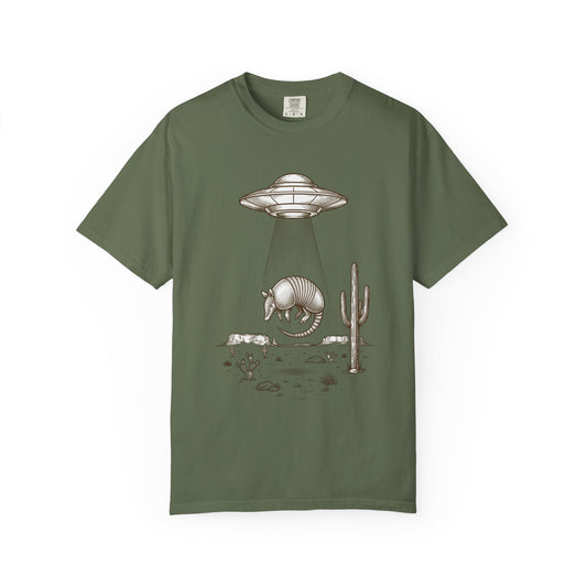T-Shirt — Desert UFO Abduction Armadillo Graphic - Creations by Chris and Carlos