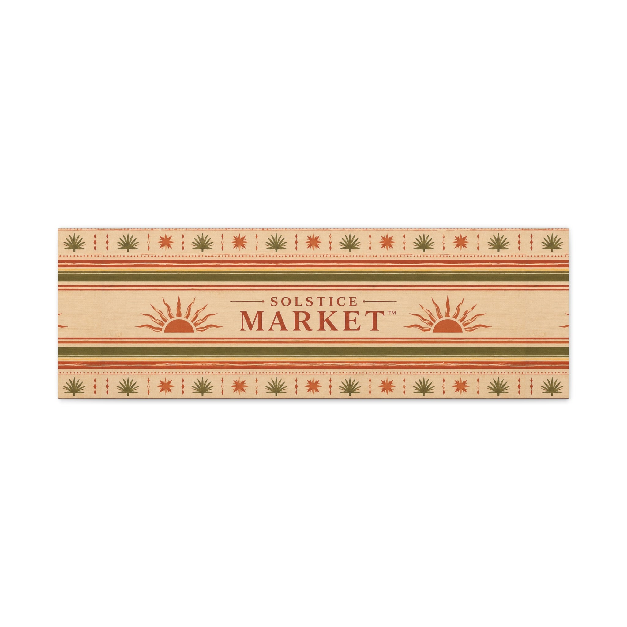 Solstice Market Canvas Wall Art – Rustic Sun Stripe Stretched Canvas - Creations by Chris and Carlos