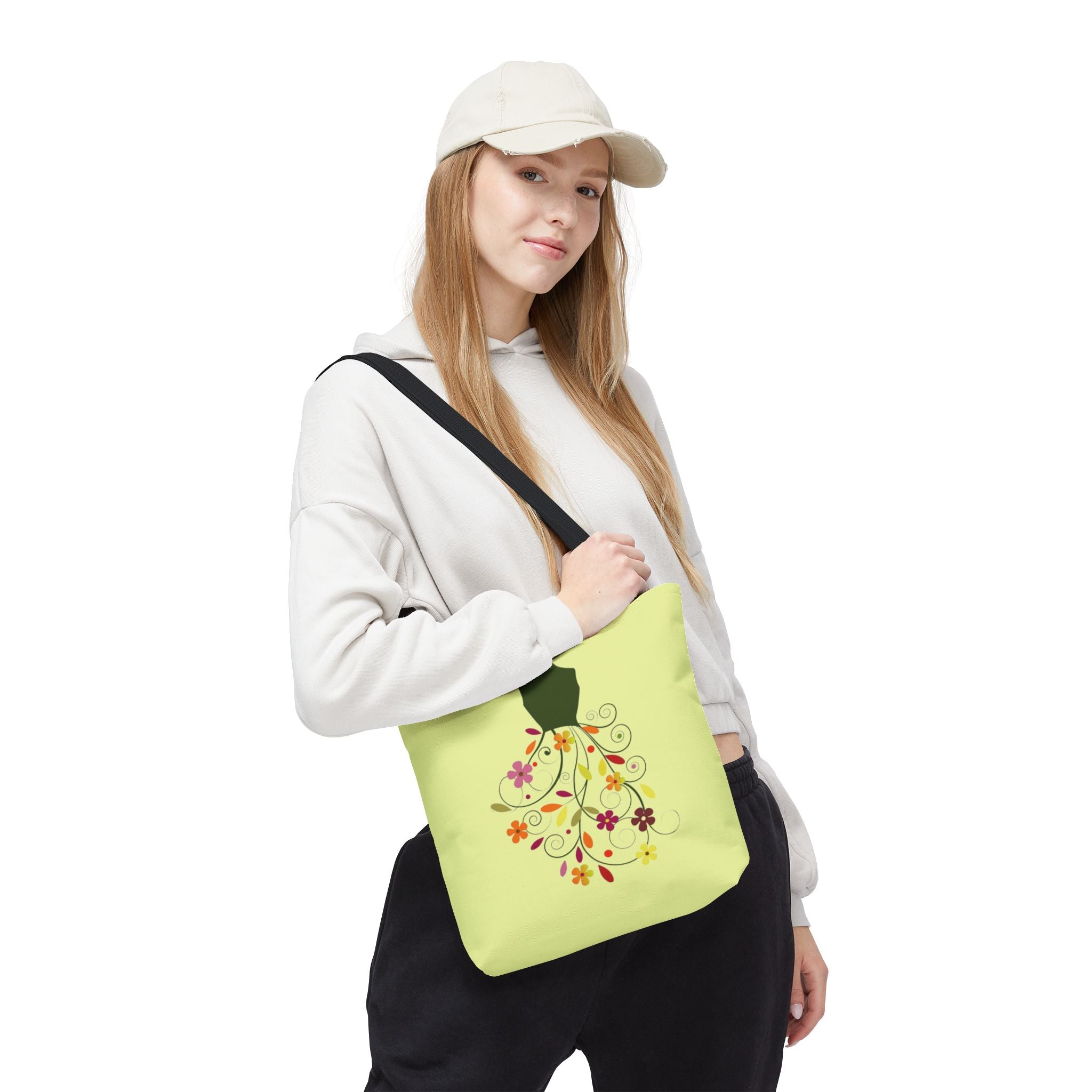 Floral Dressform Tote Bag – Spring Floral Pattern AOP Tote - Creations by Chris and Carlos
