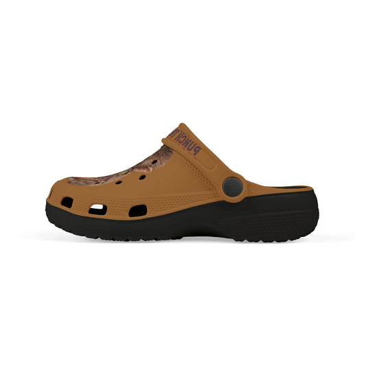 Kids Punch the Monkey Graphic Foam Clogs — "Punch the Monkey" Printed Slip‑On Shoes - Creations by Chris and Carlos