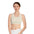 Beige Checkerboard Sports Bra — Neutral Patterned Athletic Crop Top