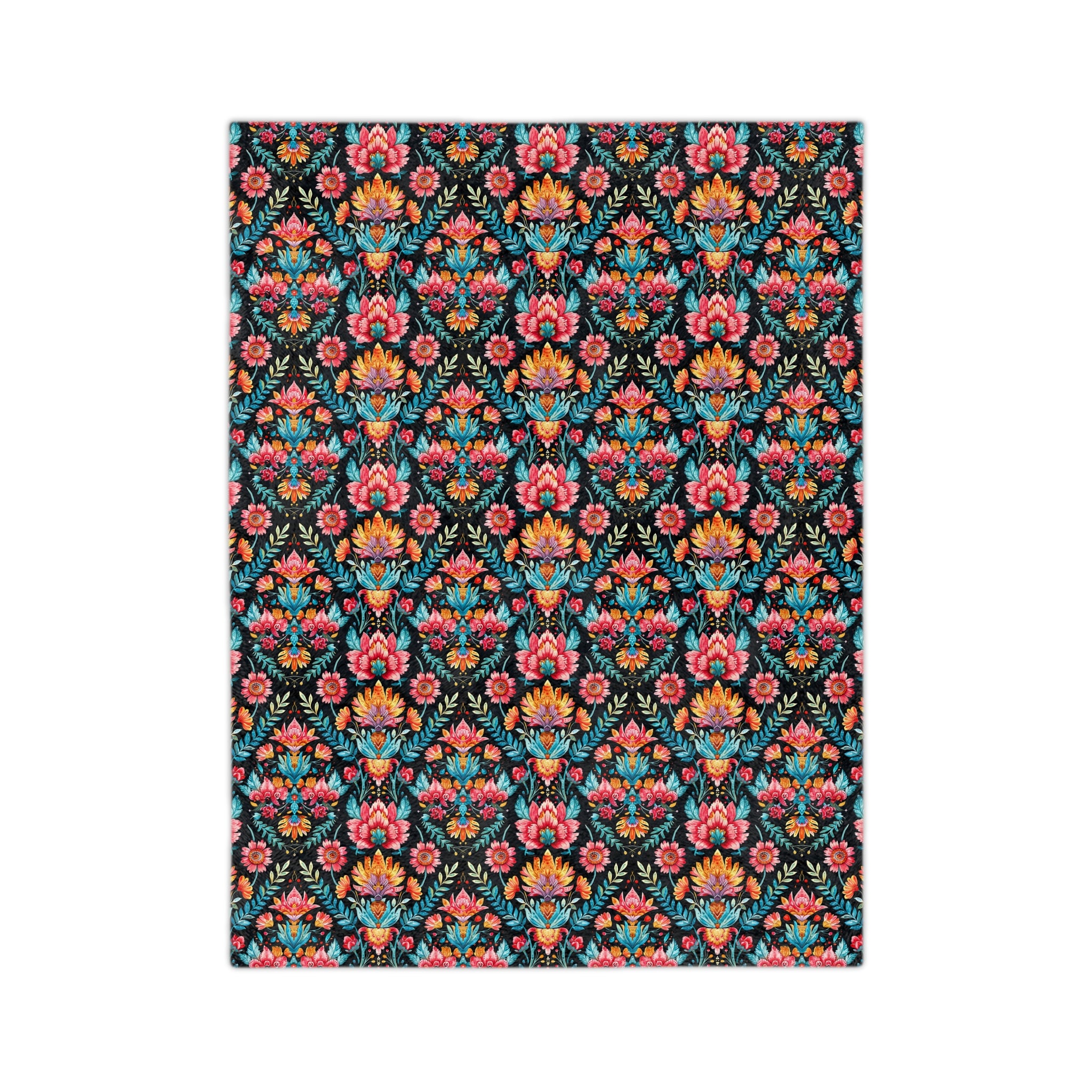 Sol y Alegría (Sun and Joy) Collection- Floral Velvet Microfiber Blanket Boho Botanical Pattern, Cozy Throw for Living Room & Bedroom - Creations by Chris and Carlos