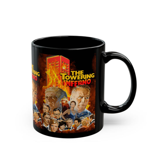 The Towering Inferno Movie Collage Mug — Retro Disaster Film Coffee Cup (11oz/15oz) - Creations by Chris and Carlos