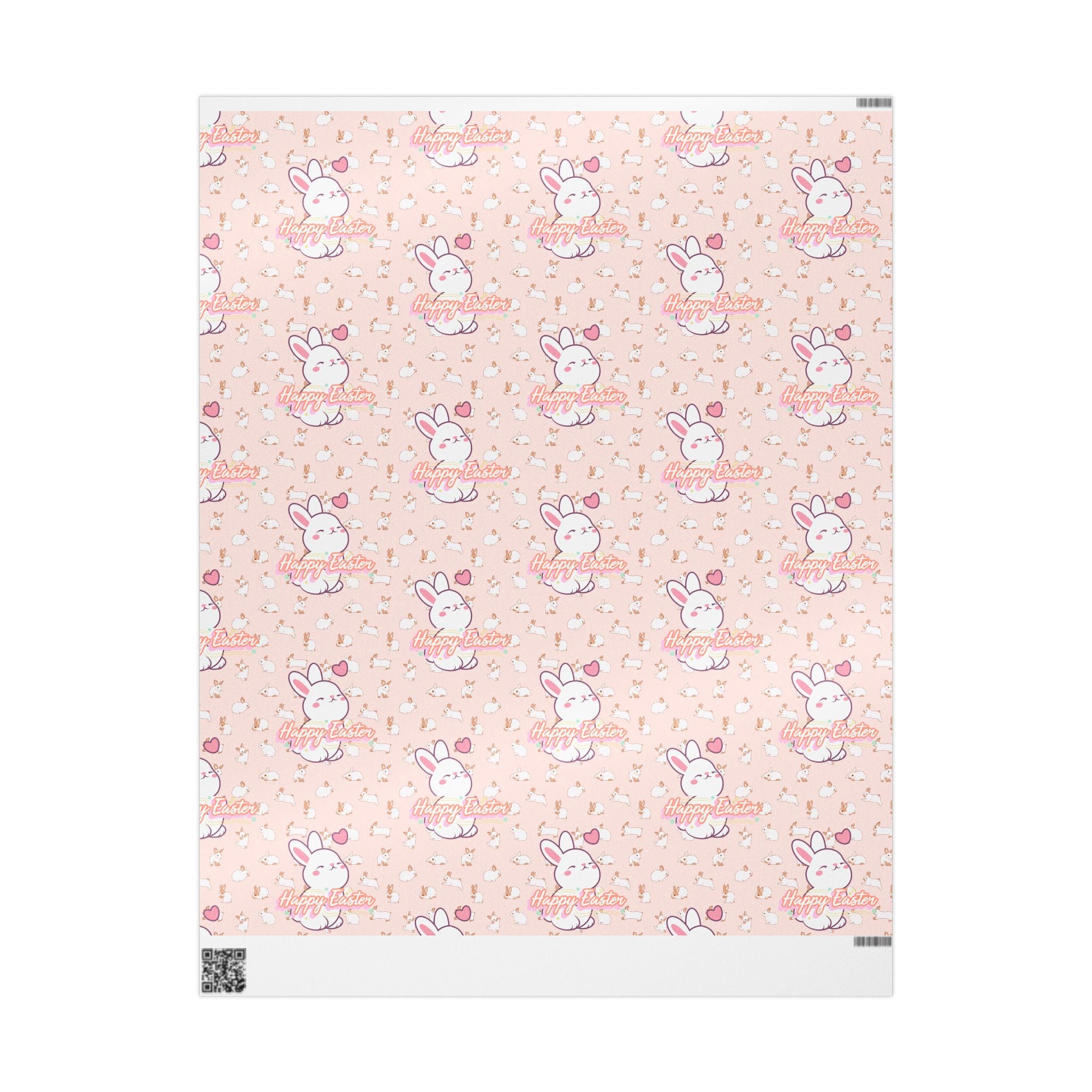Easter Cute Bunny Pattern Wrapping Paper - Pastel Pink Love & Hearts Gift Wrap - Creations by Chris and Carlos