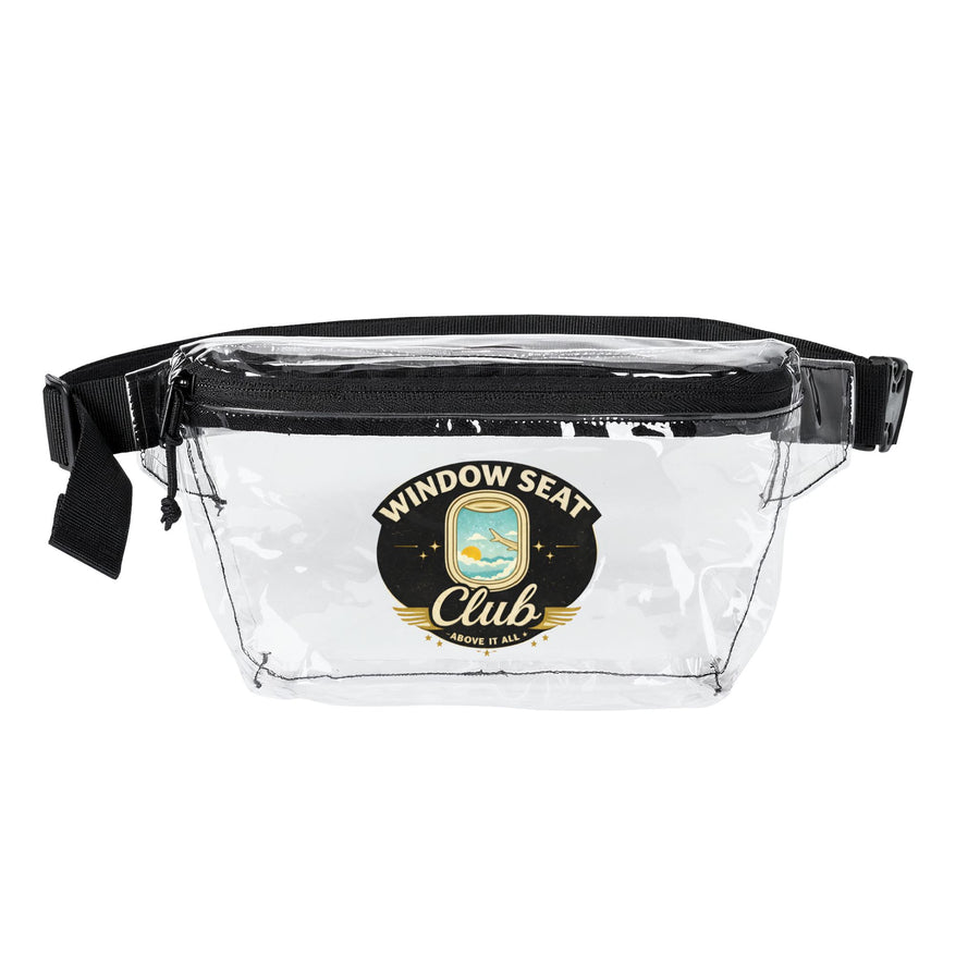 Window Seat Club Transparent Fanny Pack — Clear/Black Travel Waist Bag