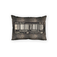 Barcode Graphic Pillow Sham — Vintage Grunge ‘Static Youth’ Decorative Cushion Cover