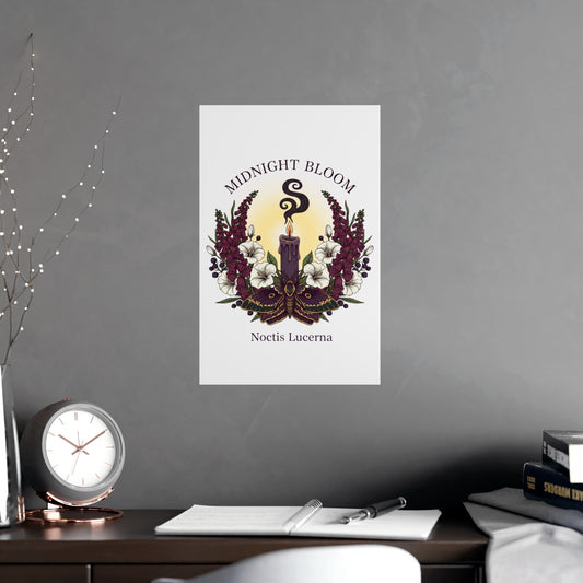 Midnight Bloom Poster — Botanical Candle Art Print (Noctis Lucerna) - Creations by Chris and Carlos