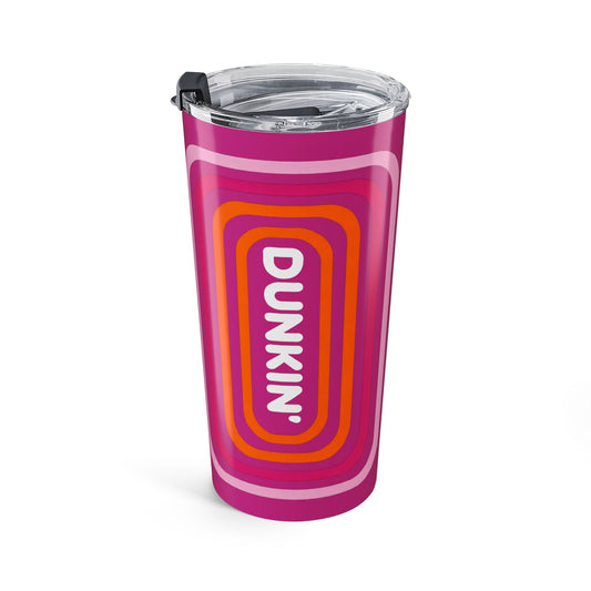 Retro Pink Geometric 20oz Tumbler – Insulated Travel Cup - Creations by Chris and Carlos