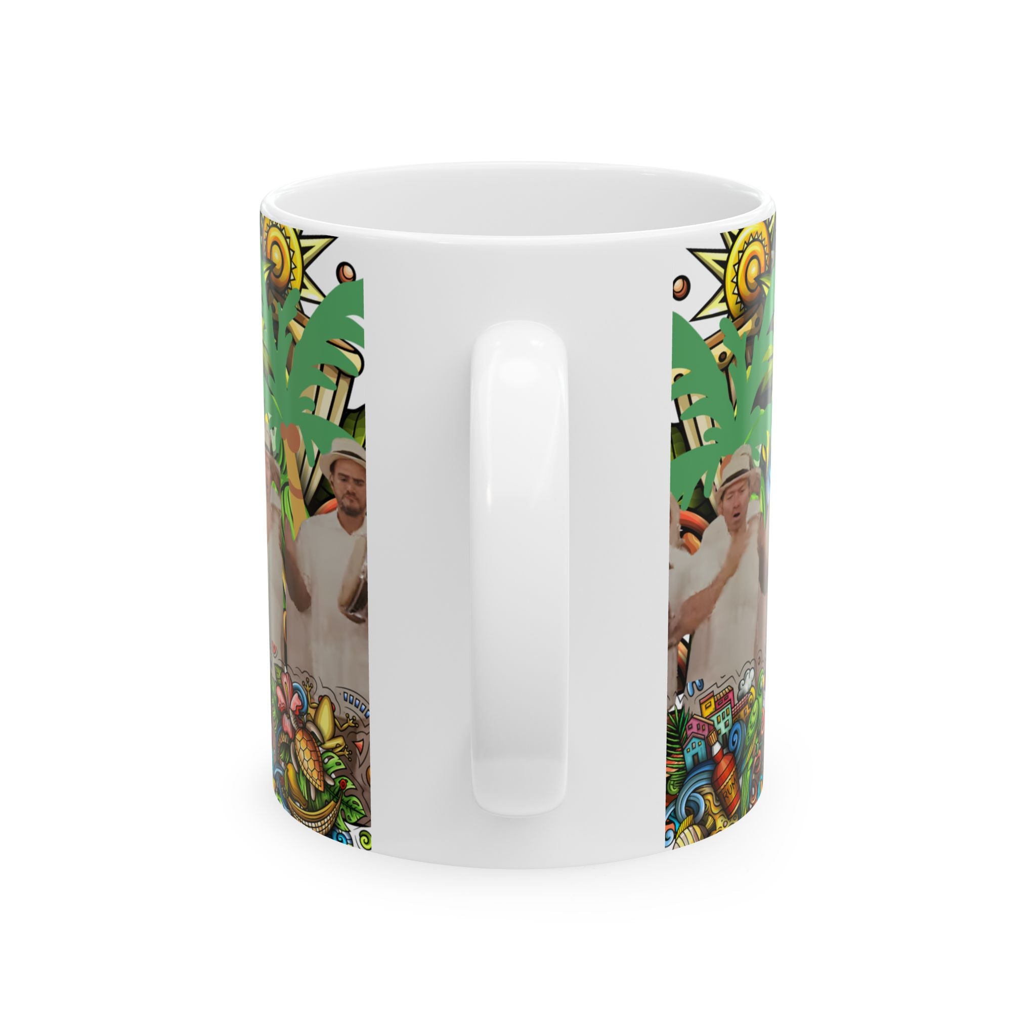 Inspirational Ceramic Mug — “The Only Thing More Powerful Than Hate Is Love” with Colorful Illustrations - Creations by Chris and Carlos
