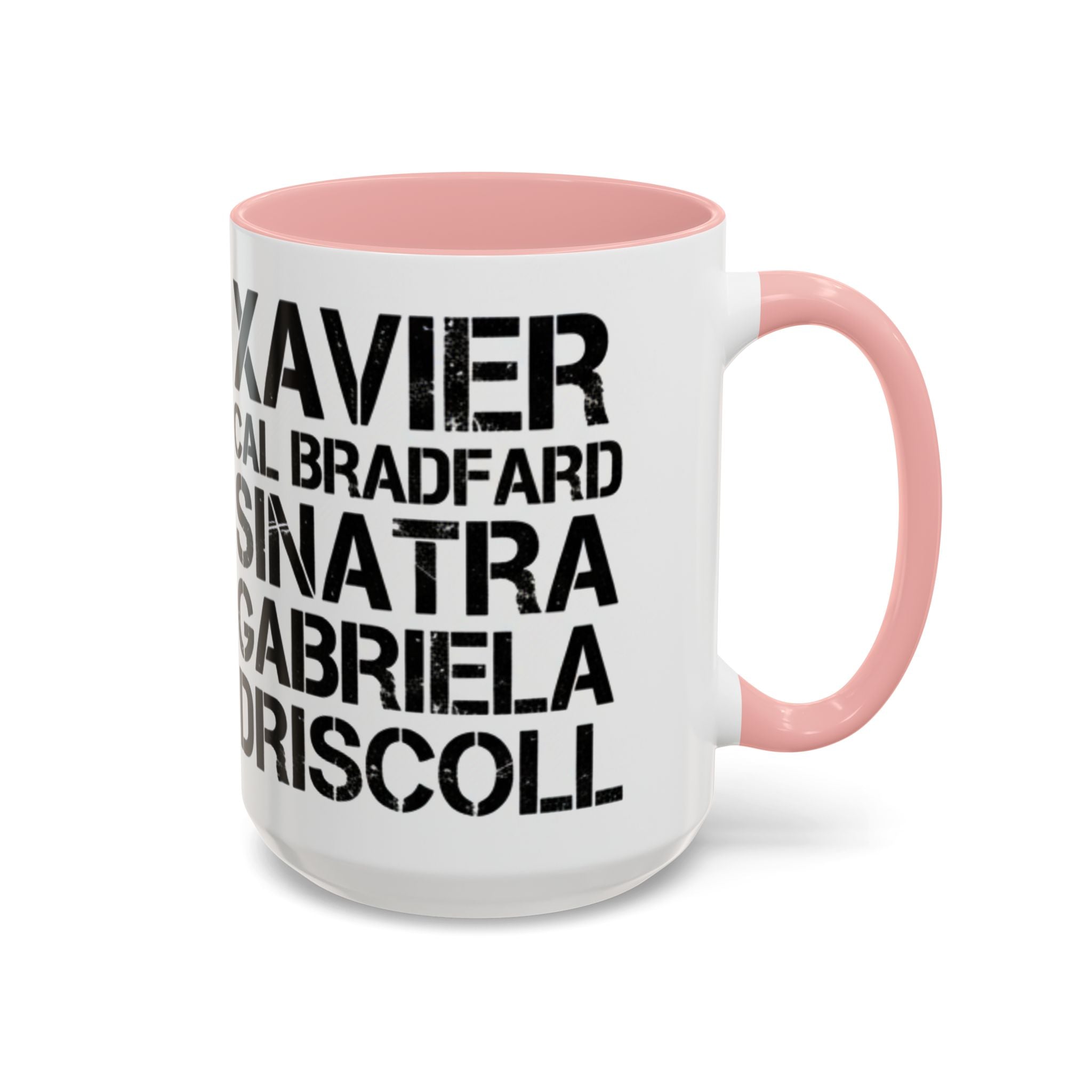 Paradise TV Show Typography Names Accent Coffee Mug — Bold Black Name List Design (11/15oz) - Creations by Chris and Carlos