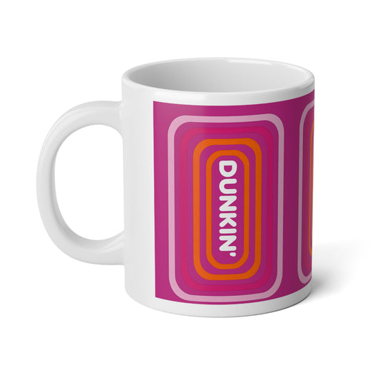 Dunkin-Inspired Retro Logo 20oz Jumbo Mug — Pink Vintage Coffee Cup - Creations by Chris and Carlos
