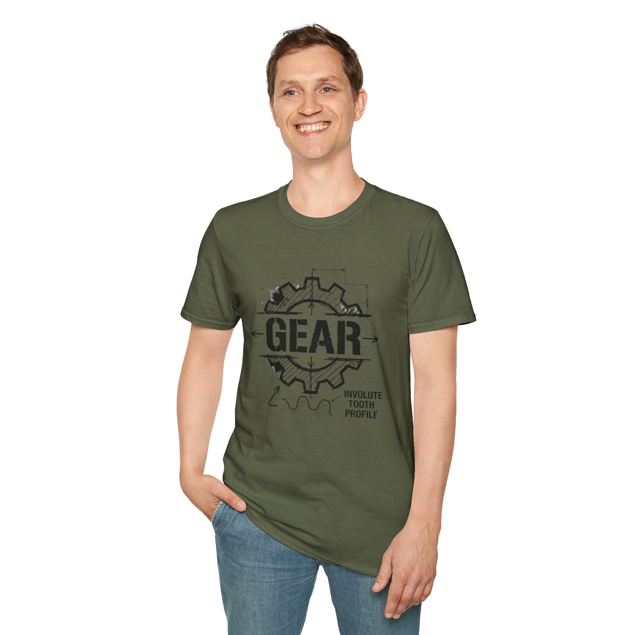 The Foundry Collective Gear Blueprint T-Shirt — Mechanical Engineering Sketch Tee - Creations by Chris and Carlos