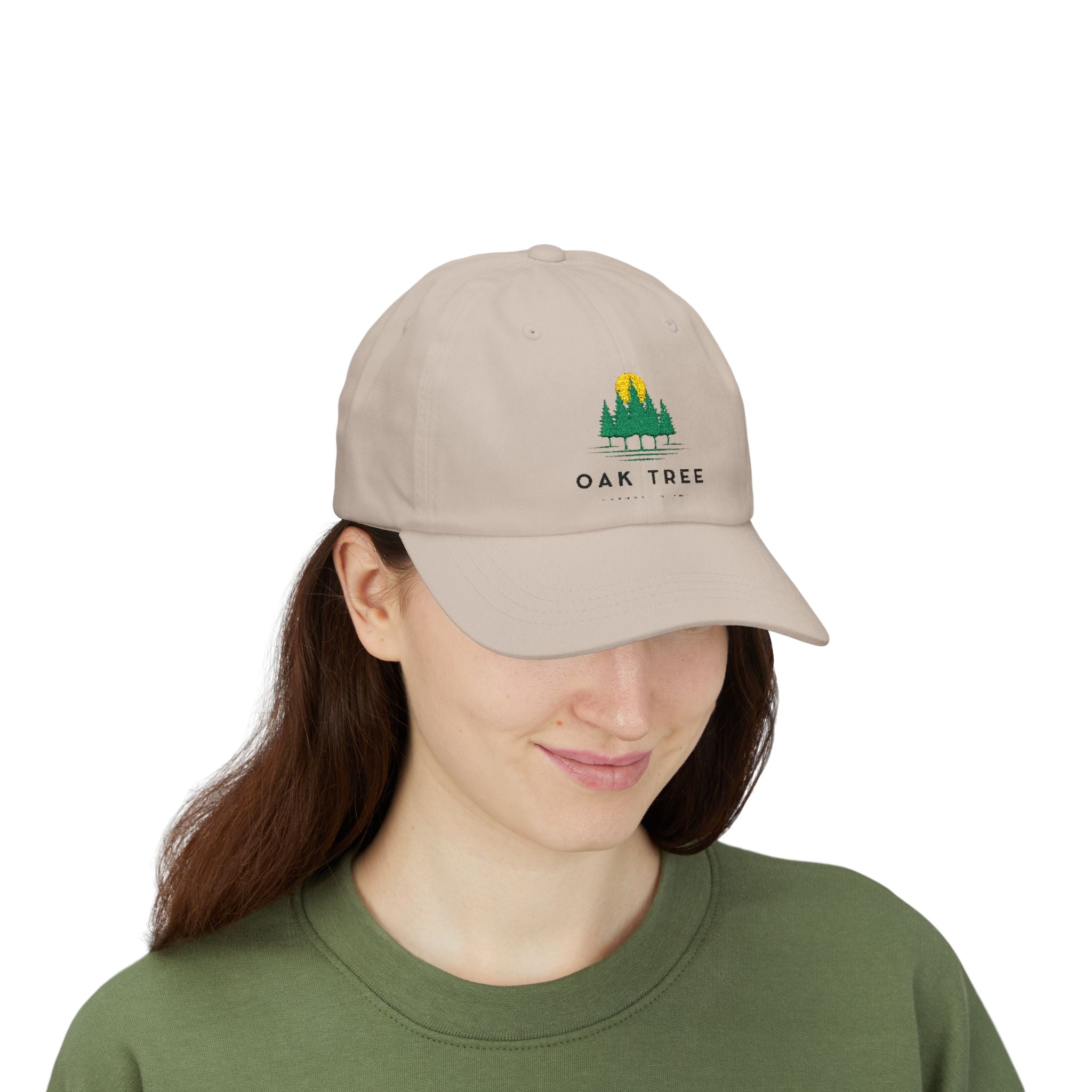 Oak Tree Dad Cap — Embroidered Forest Sunrise Baseball Hat - Creations by Chris and Carlos