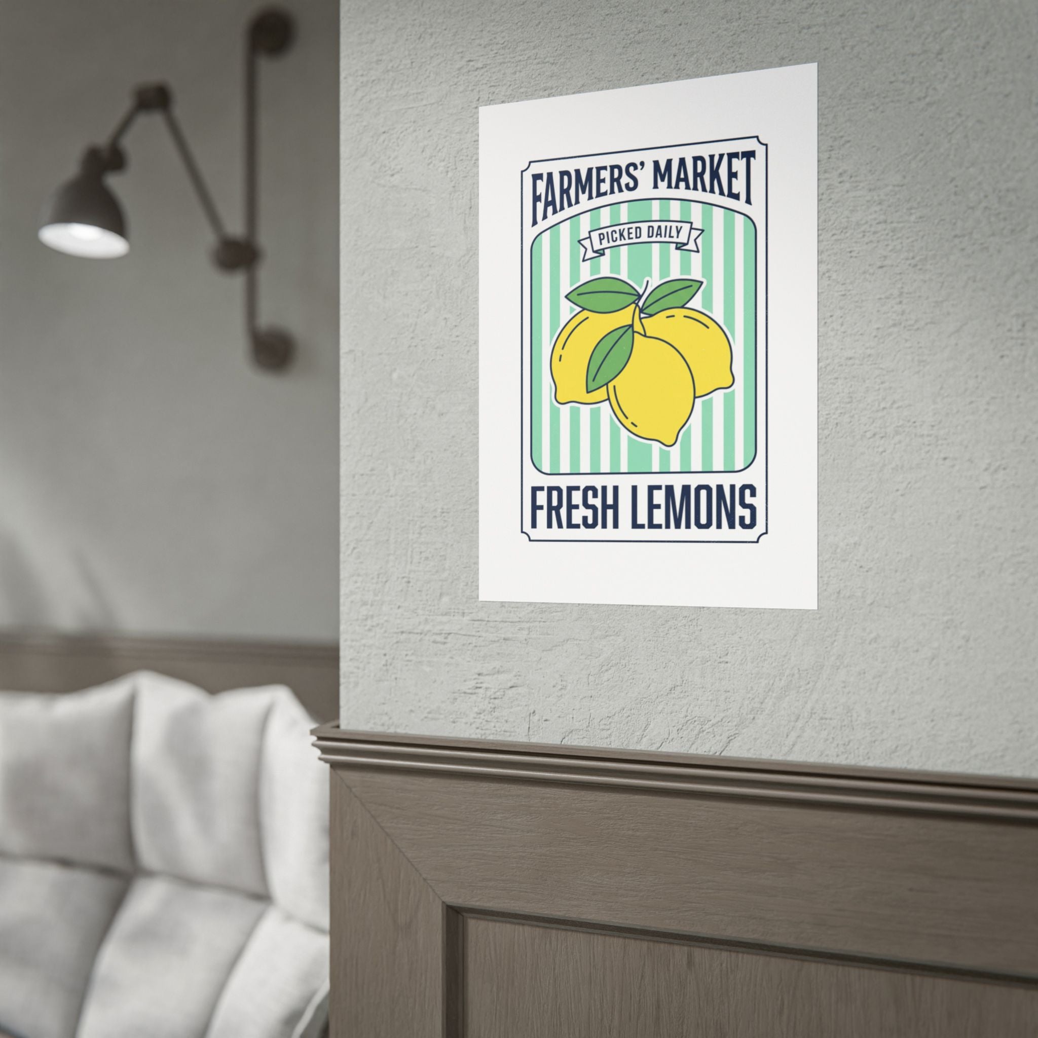 Farmers' Market Fresh Lemons Poster — Vintage Kitchen Wall Art - Creations by Chris and Carlos