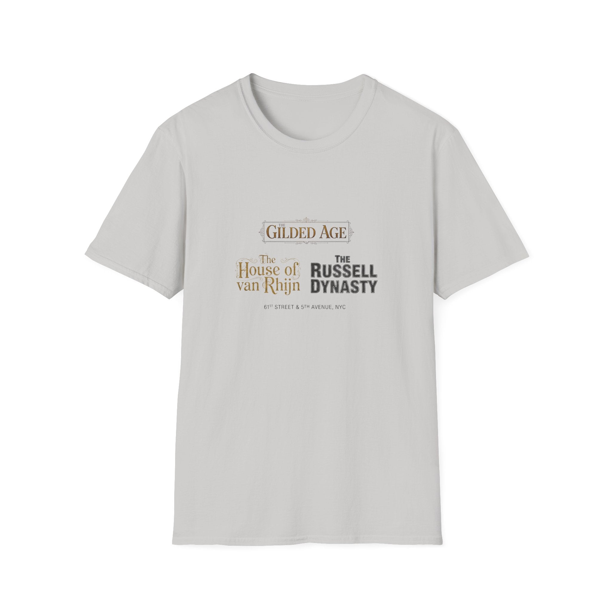 Gilded Age TV Series Logo T-Shirt — "The House of van Rhijn / The Russell Dynasty" Retro Cast Design - Creations by Chris and Carlos