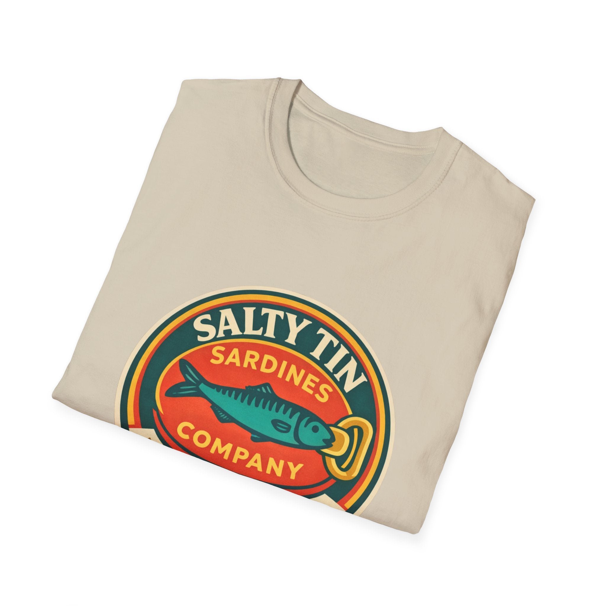 Salty Tin Sardines Vintage Logo T-Shirt - Creations by Chris and Carlos