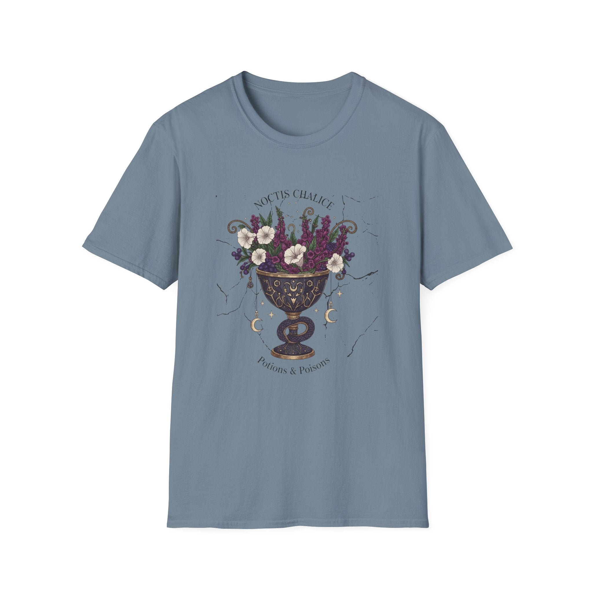 Occult Floral Chalice T-Shirt — 'Make Tea, Change Fate' Mystic Gothic Tee - Creations by Chris and Carlos