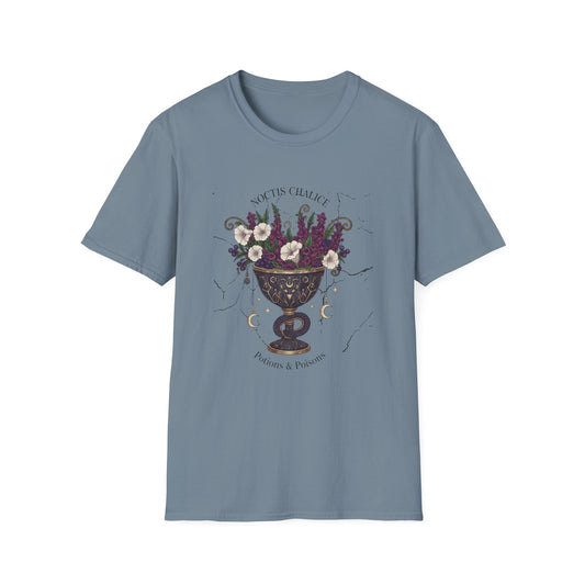 Occult Floral Chalice T-Shirt — 'Make Tea, Change Fate' Mystic Gothic Tee - Creations by Chris and Carlos