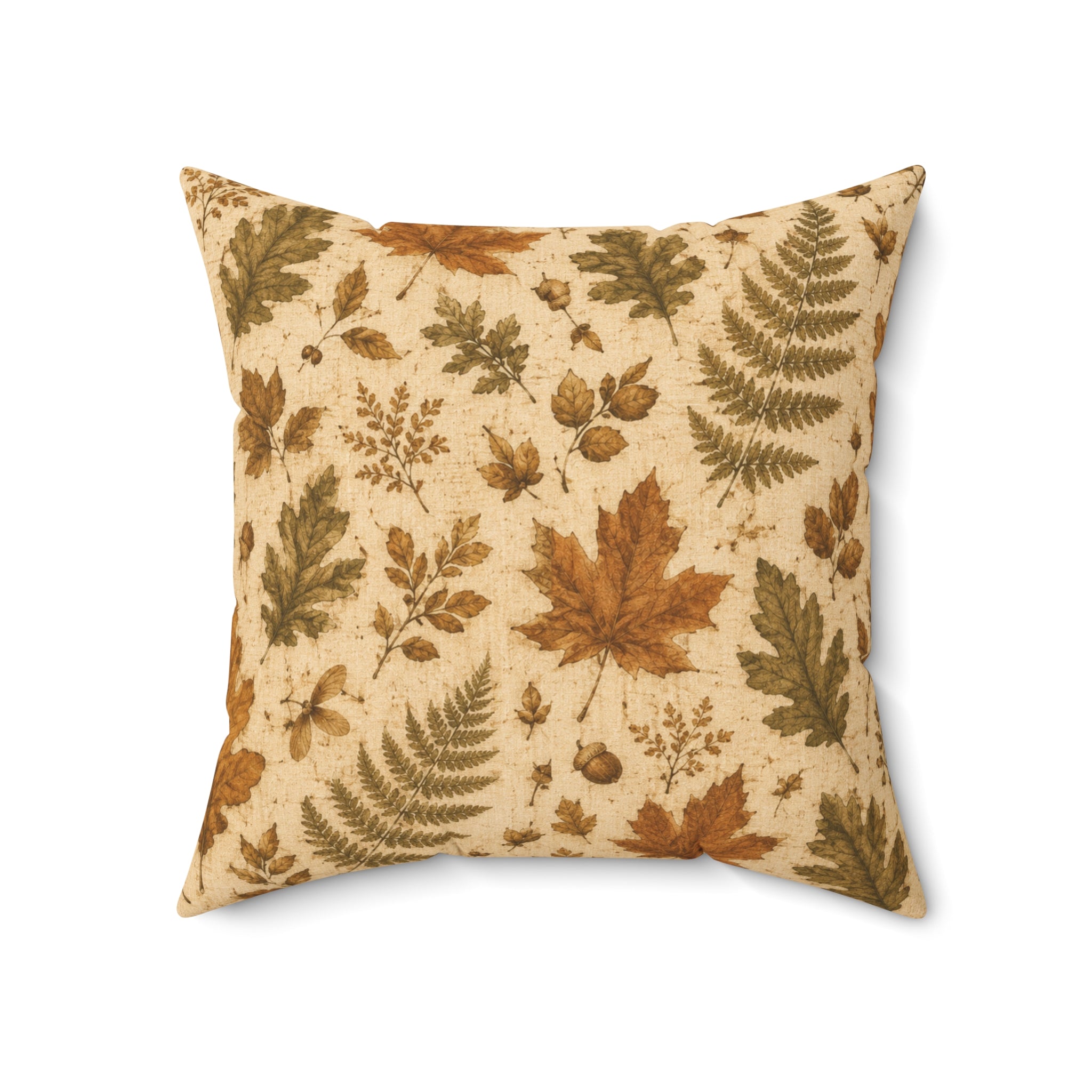 Old Soul Harvest™ Pressed Autumn Leaves Throw Pillow - Throw Pillow from Old Soul Harvest Campfire Circle