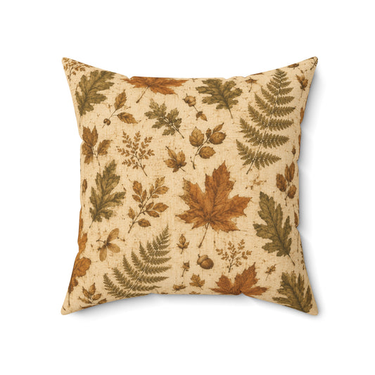 Old Soul Harvest™ Pressed Autumn Leaves Throw Pillow - Throw Pillow from the Old Soul Harvest Campfire Circle collection