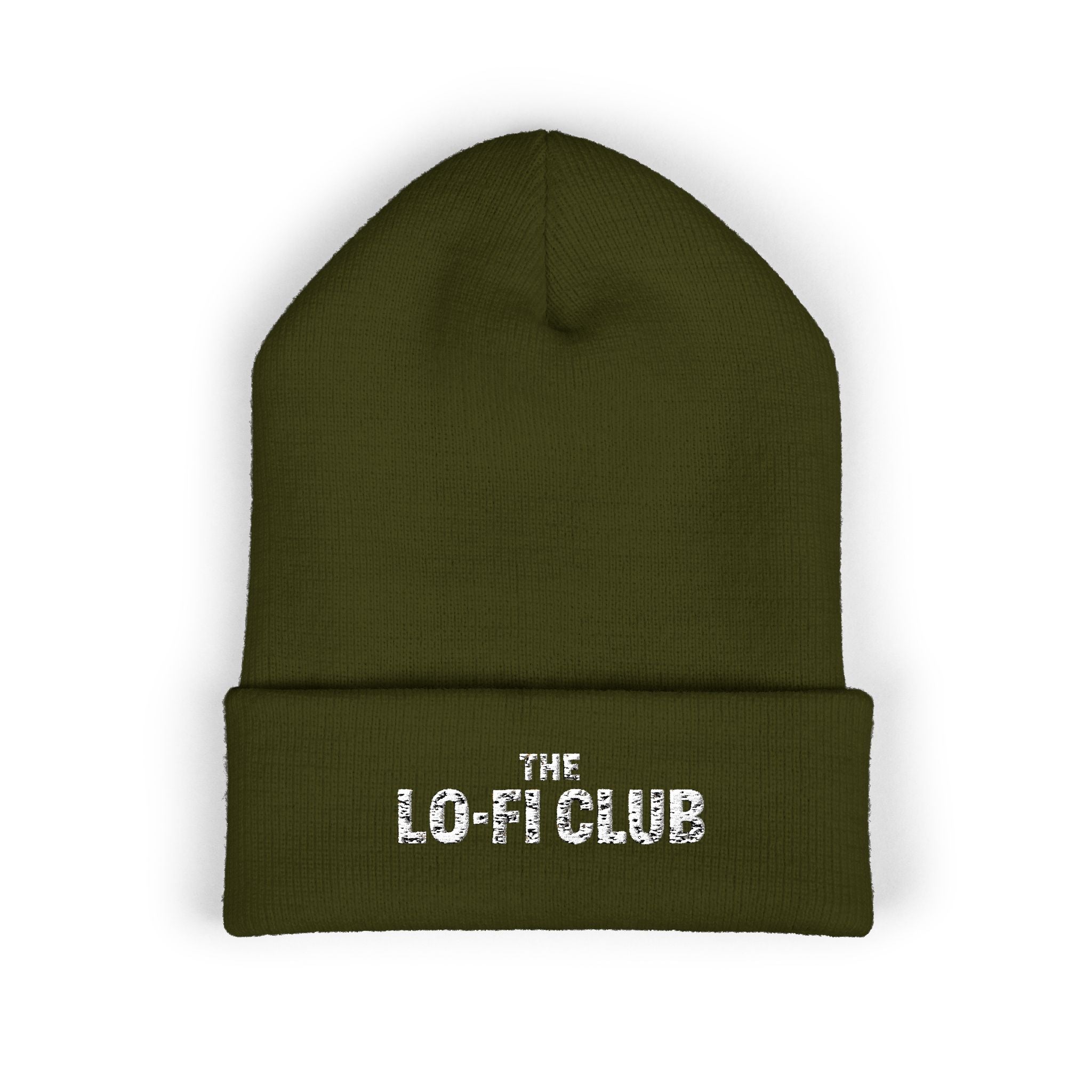 Embroidered "Lo Fi Club" Cuffed Beanie — Classic Knit Winter Hat - Creations by Chris and Carlos
