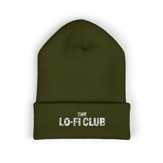 Embroidered "Lo Fi Club" Cuffed Beanie — Classic Knit Winter Hat - Creations by Chris and Carlos