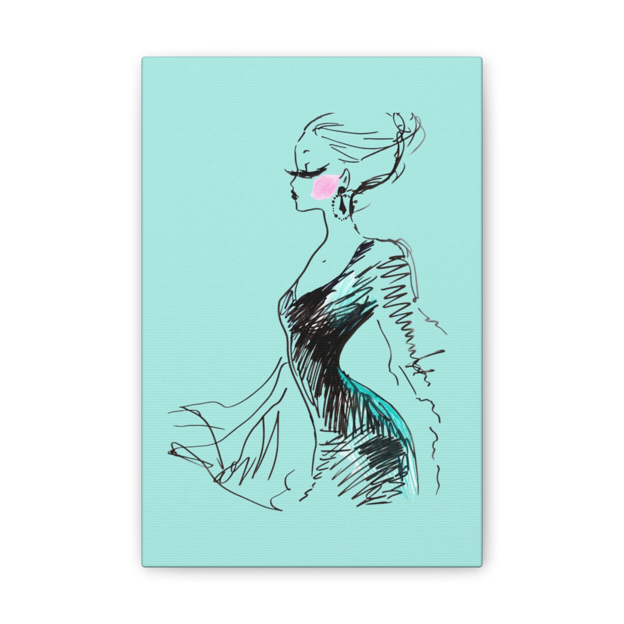 Fashion Illustration Canvas Print — Elegant Woman Sketch Wall Art - Creations by Chris and Carlos