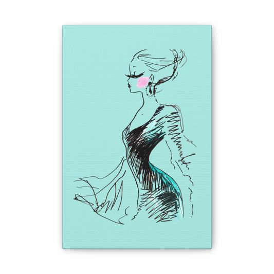 Fashion Illustration Canvas Print — Elegant Woman Sketch Wall Art - Creations by Chris and Carlos