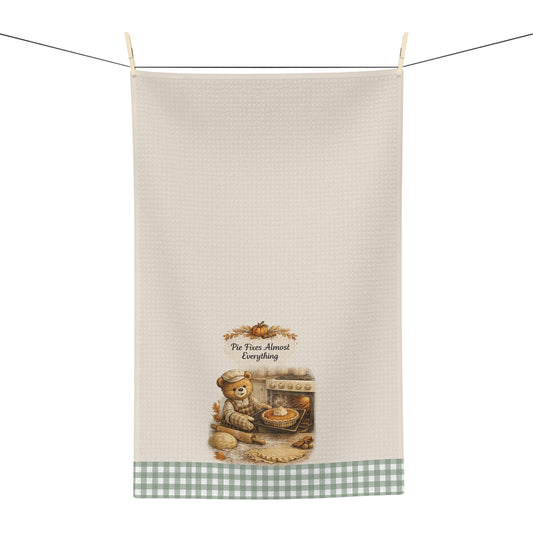 Old Soul Harvest™ Pie Fixes Almost Everything Bear Tea Towel - Tea Towel from Old Soul Harvest Cozy Kitchen