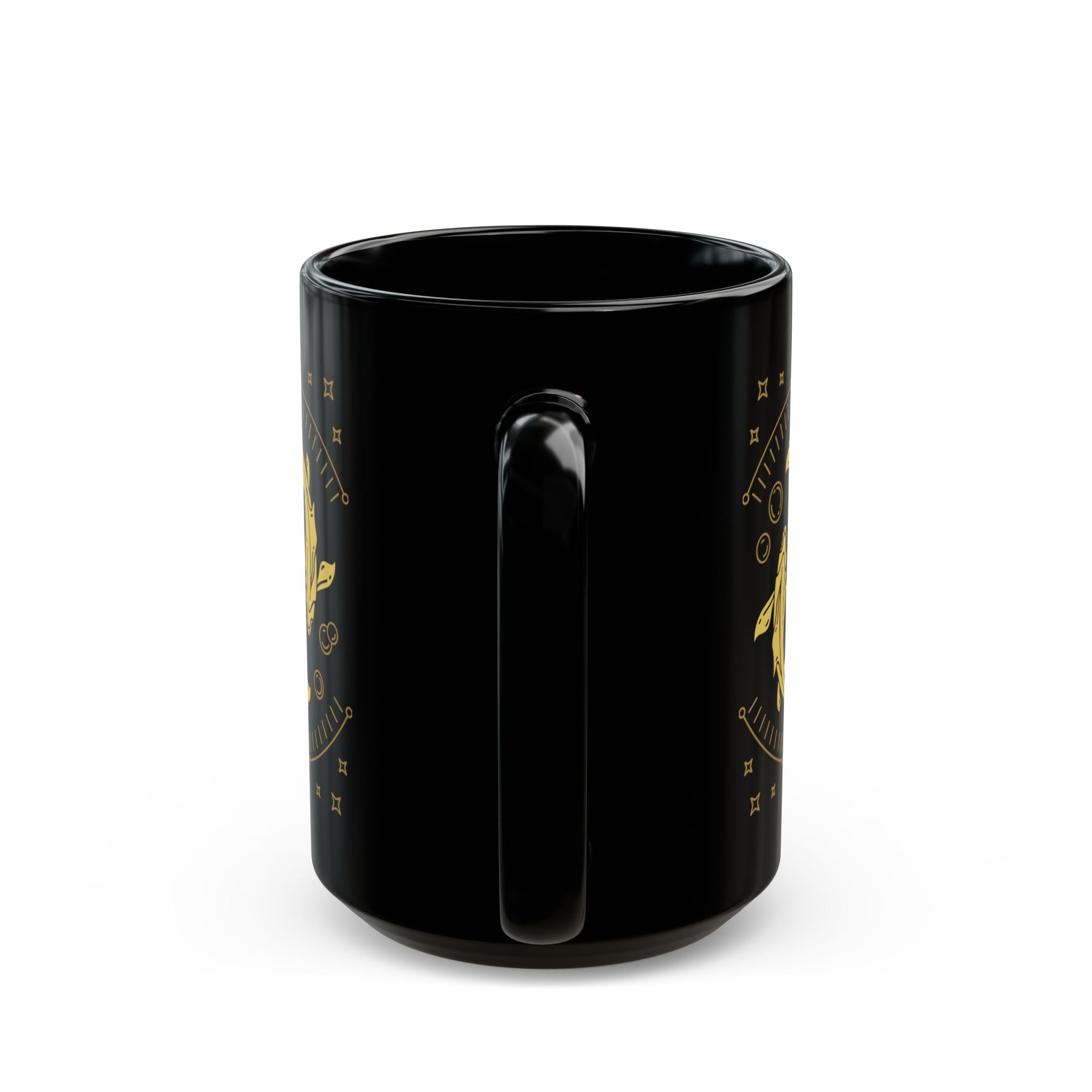Pisces Gold Koi Black Mug — Zodiac Astrology Coffee Cup (11oz, 15oz) - Creations by Chris and Carlos