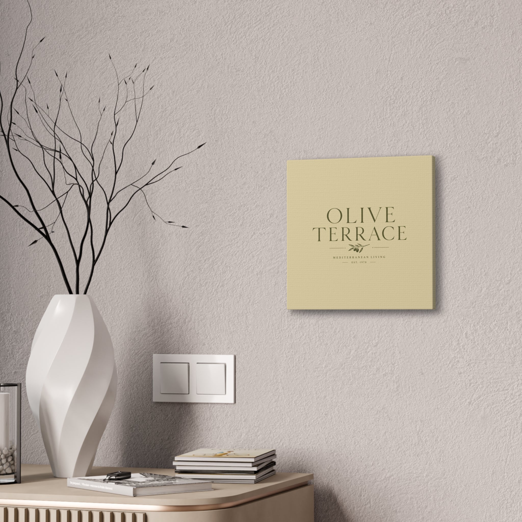 Olive Terrace Canvas Wall Art — Mediterranean Living Stretched Canvas - Creations by Chris and Carlos