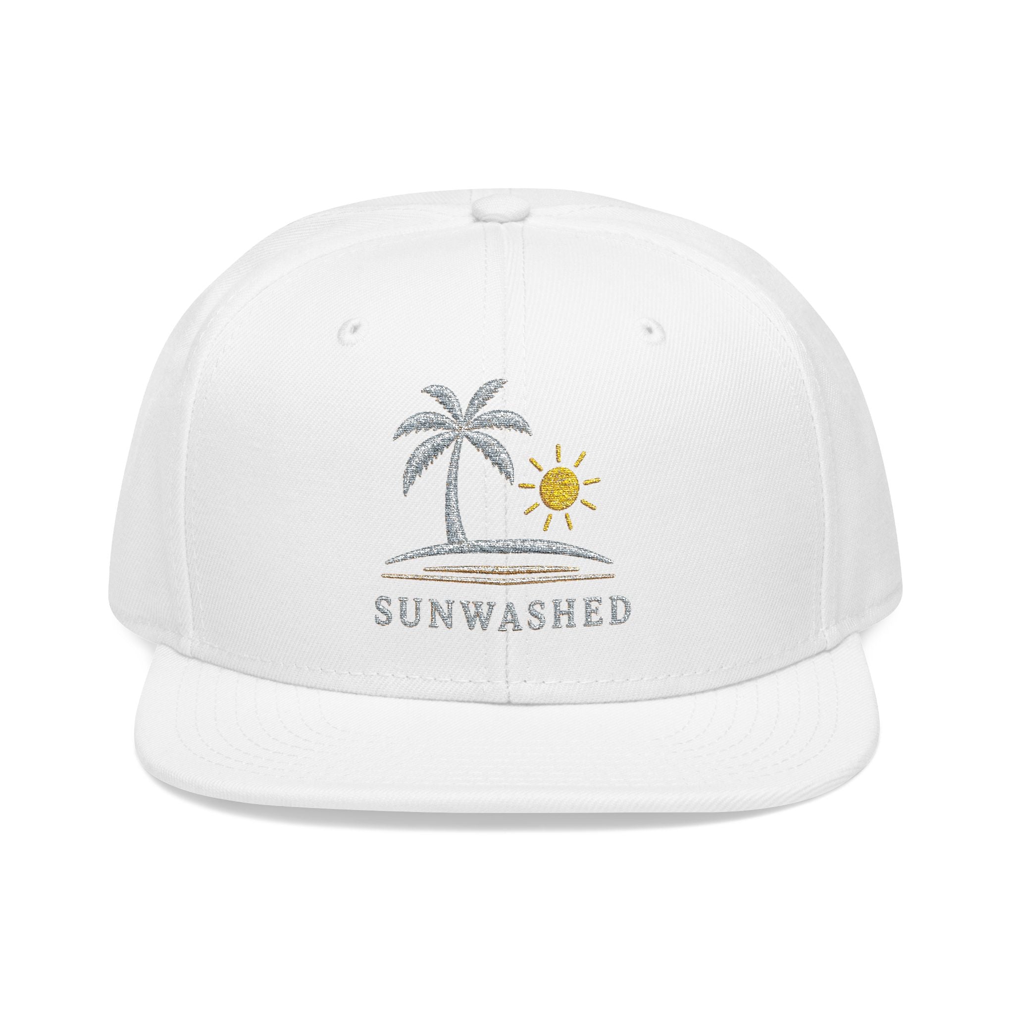 Crashed Palm Tree Snapback Hat — Embroidered Beach Sun Cap - Creations by Chris and Carlos
