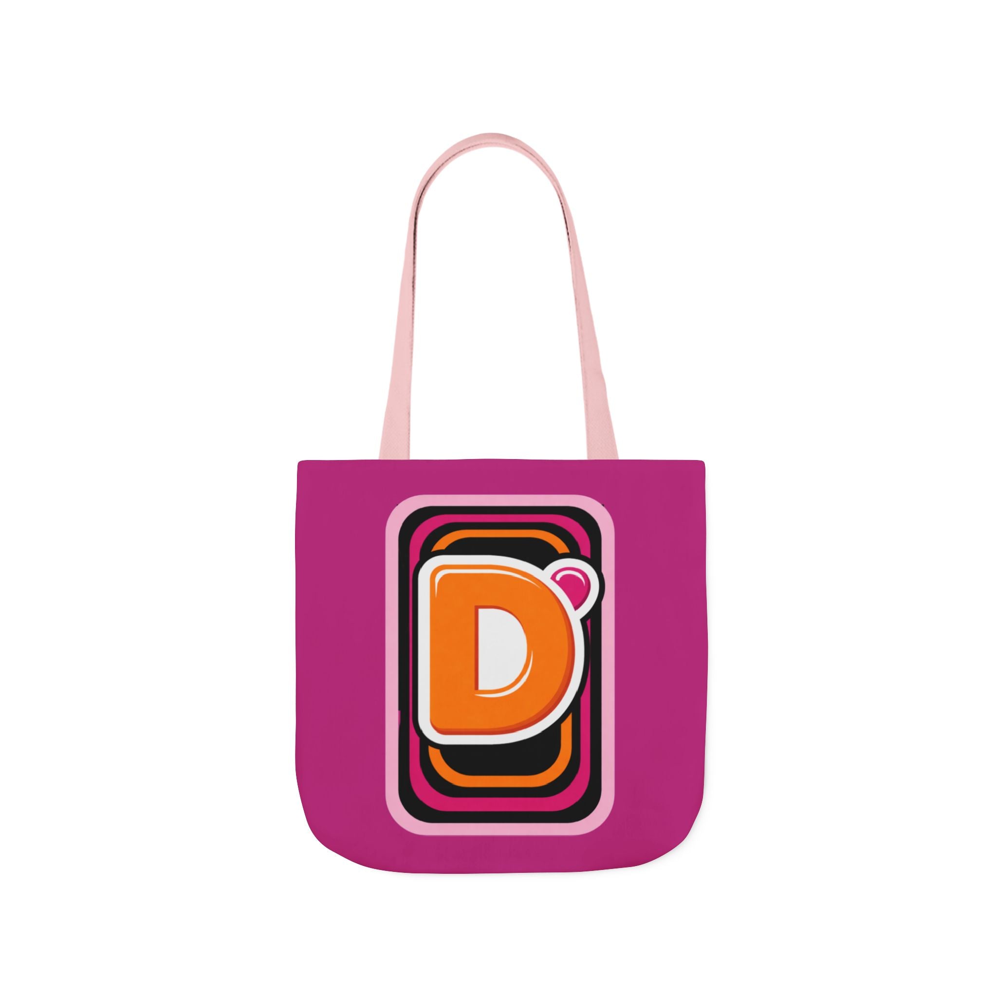 Tote Bag — Retro Pink 'Dunkin' D Logo' Canvas Tote - Creations by Chris and Carlos