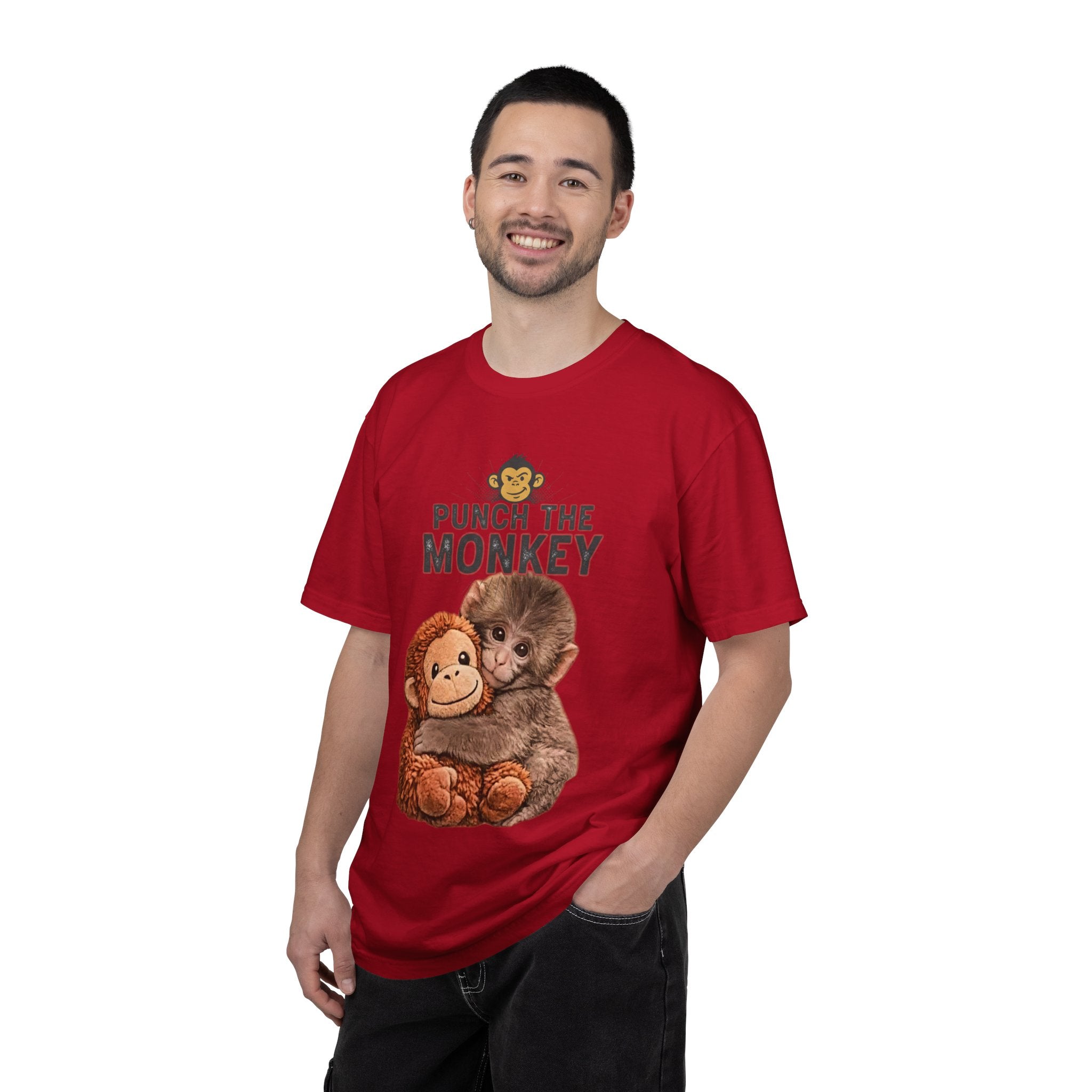 Punch the Monkey T-Shirt — Cute Baby Monkey with Plush Toy Graphic - Creations by Chris and Carlos