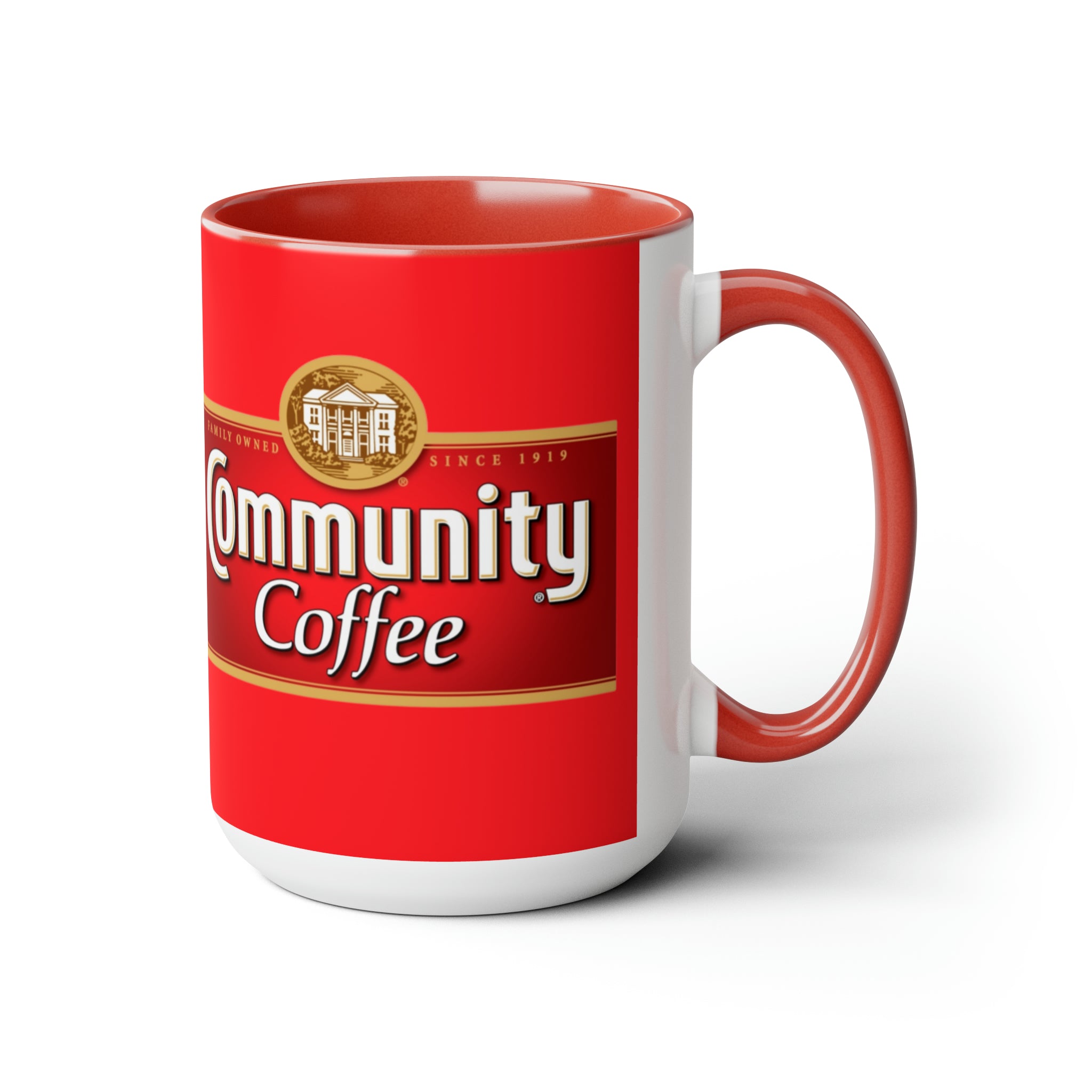 Community Coffee- jcWhite Ceramic Mug - Creations by Chris and Carlos