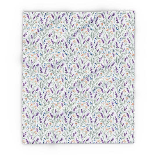 The Artisanal Flora Gallery Floral Lavender Fleece Blanket - Creations by Chris and Carlos