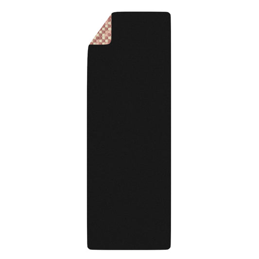 Prism Point Athletic Collection- Non-Slip Rubber Yoga Mat Pink Woven Check Pattern - Creations by Chris and Carlos