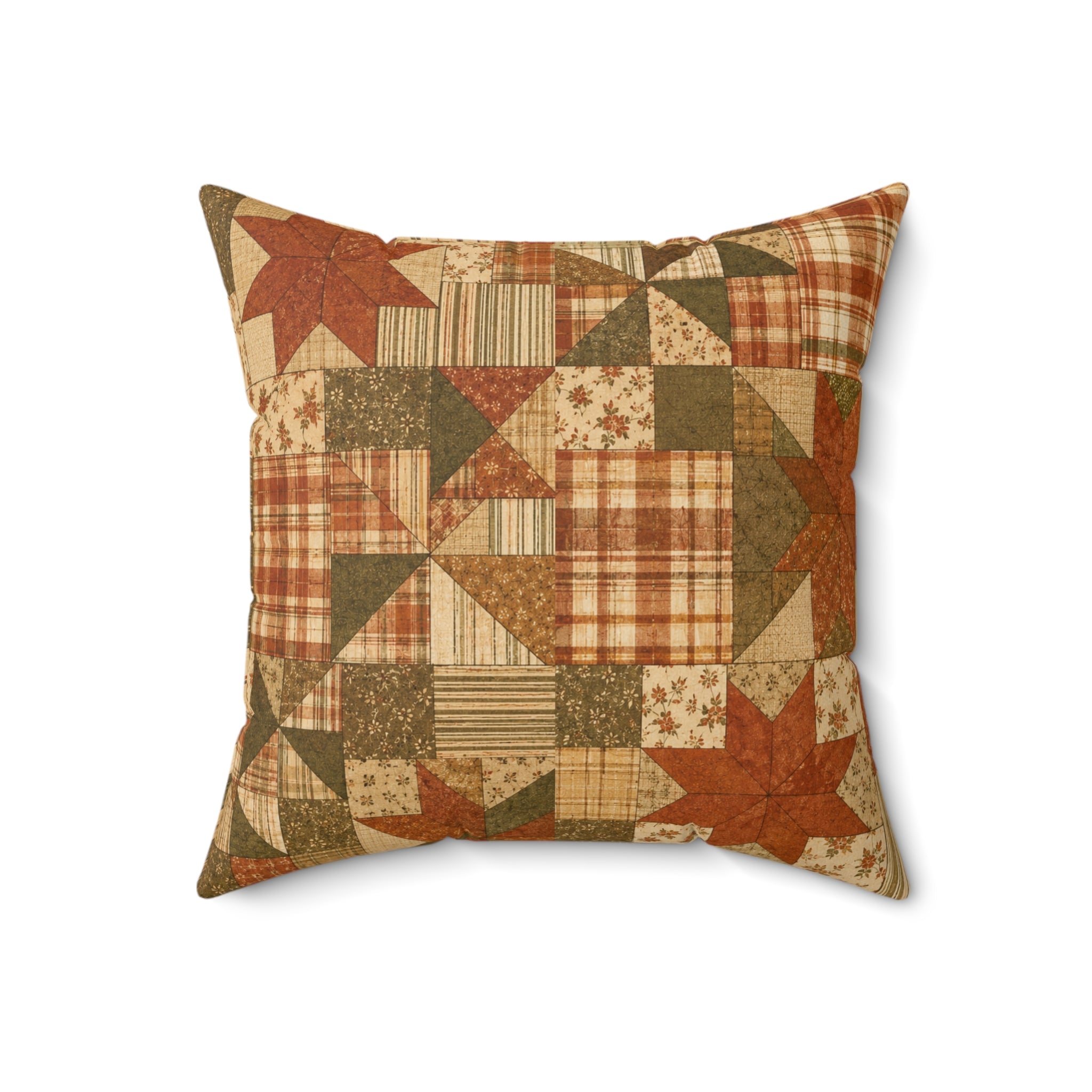 Old Soul Harvest™ Vintage Quilt Blocks Throw Pillow - Throw Pillow from Old Soul Harvest Campfire Circle