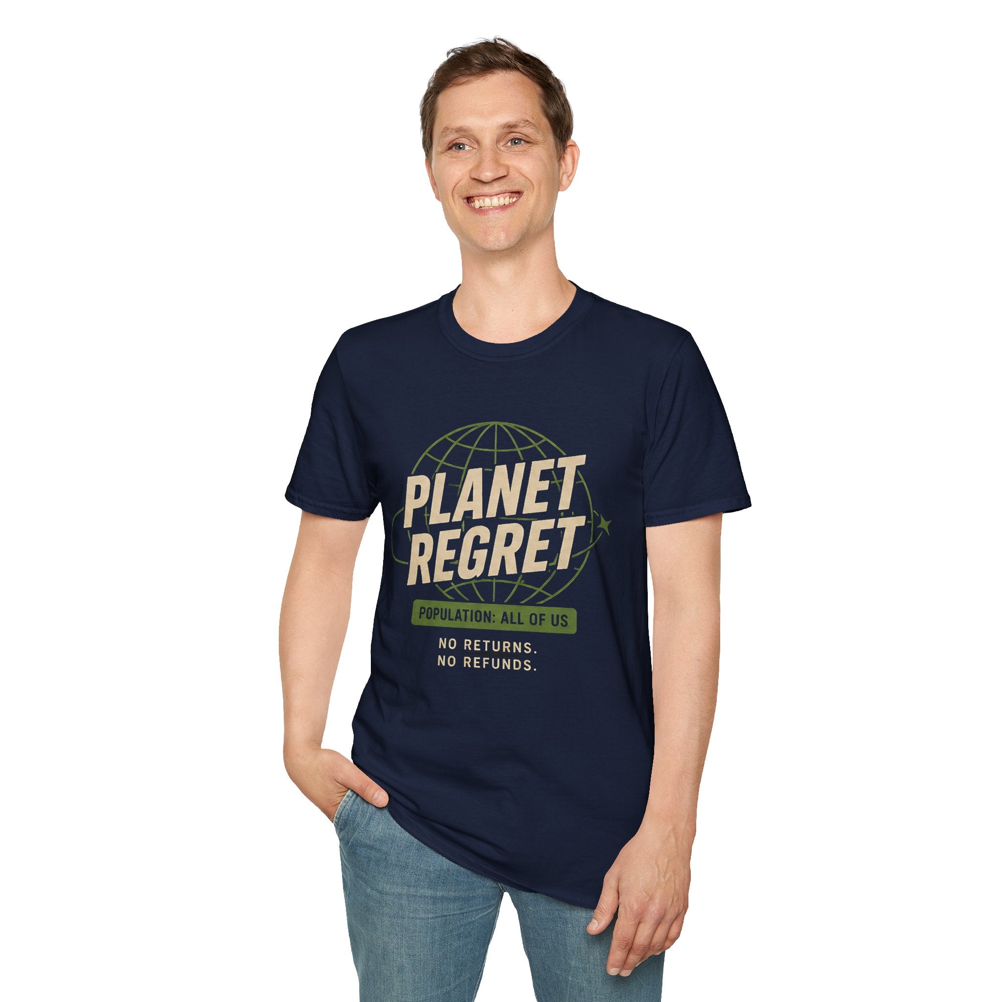 Planet Regret Graphic T-Shirt — Eco-Sarcastic Earth Awareness Tee - Creations by Chris and Carlos